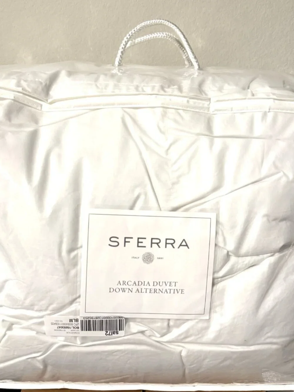 SFERRA Arcadia King Medium Down Alternative Duvet Comforter White 108x94